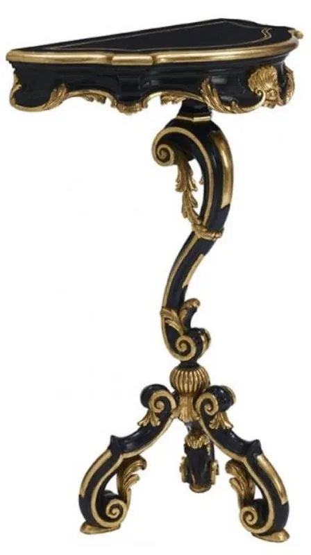 Rabatt Casa Padrino console baroque de luxe à 3 pieds noir / or - Fabriquée en Italie