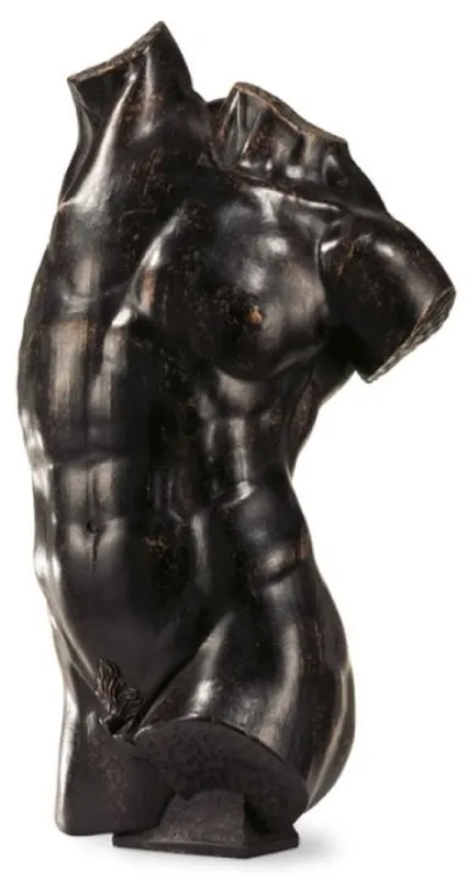 Casa Padrino torse décoratif de luxe noir antique H. 63 cm - Fabriqué en Italie Schneller Versand