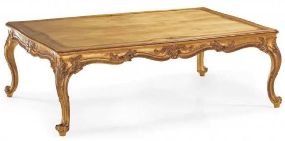 Highlight Casa Padrino Table Basse Baroque de Luxe Or Antique 135 cm - Fabriquée en Italie