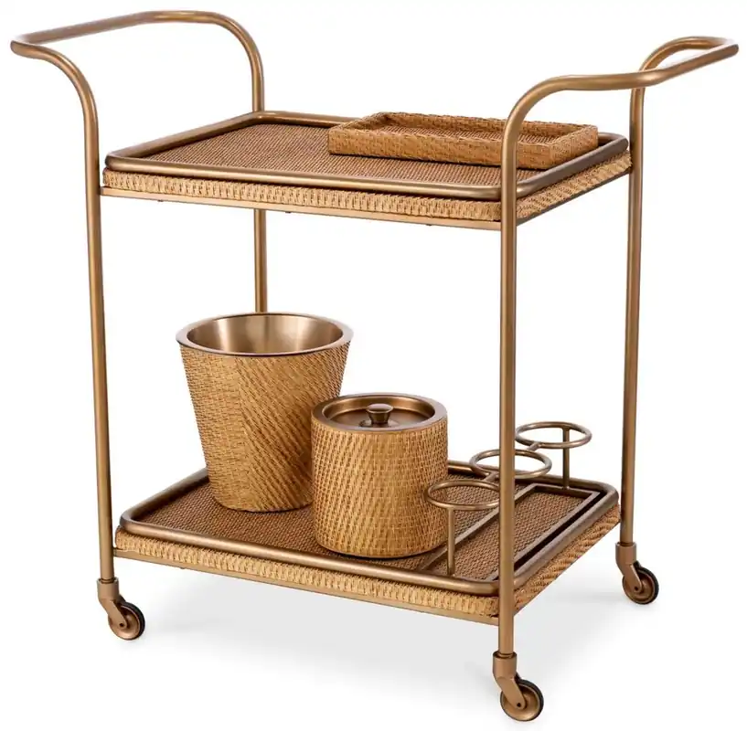 Casa Padrino chariot de service de luxe naturel / laiton vintage Highlight