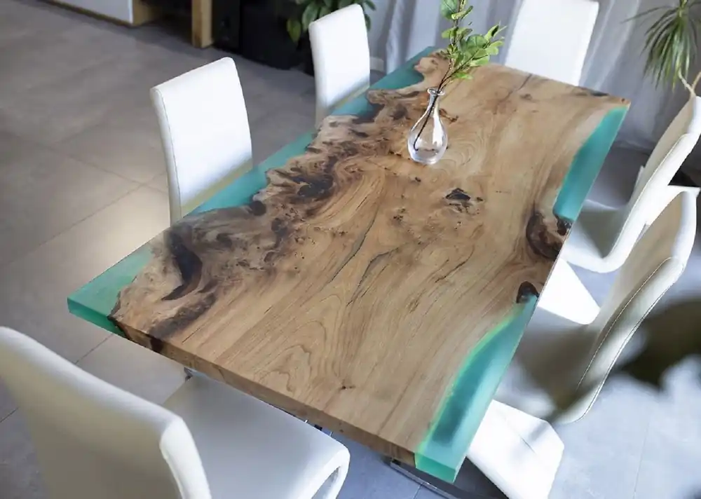 Neuheit Casa Padrino table à manger de luxe naturel / marron / vert 200 cm