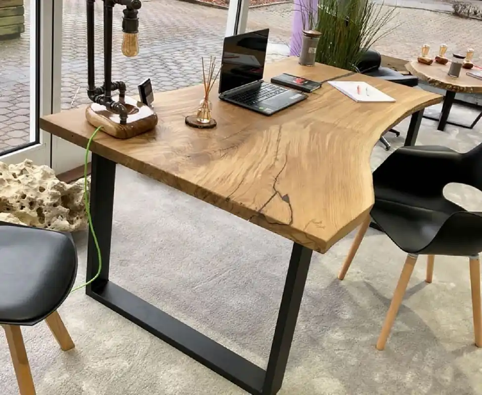 Casa Padrino bureau de luxe naturel / marron / noir 140 cm Top-Angebot
