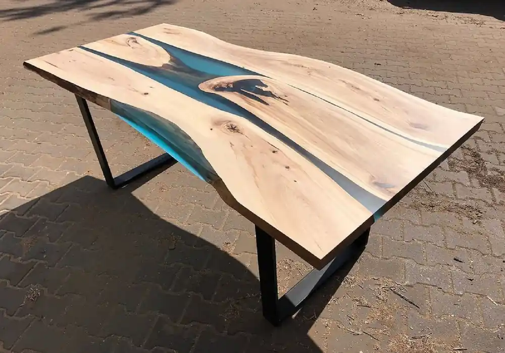 Neue Kollektion Casa Padrino table à manger de luxe naturel / bleu / noir 160 cm