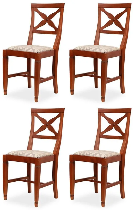 Casa Padrino ensemble de 4 chaises de salle à manger Biedermeier gris / marron Mega-Angebot