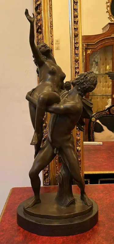 Nur Für Kurze Zeit Casa Padrino sculpture décorative en bronze Art Nouveau homme et femme H. 70 cm