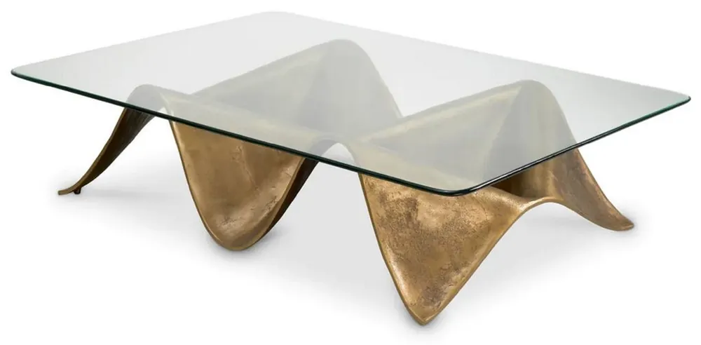 Casa Padrino table basse de luxe en aluminium laiton vintage 140 cm Geprüft