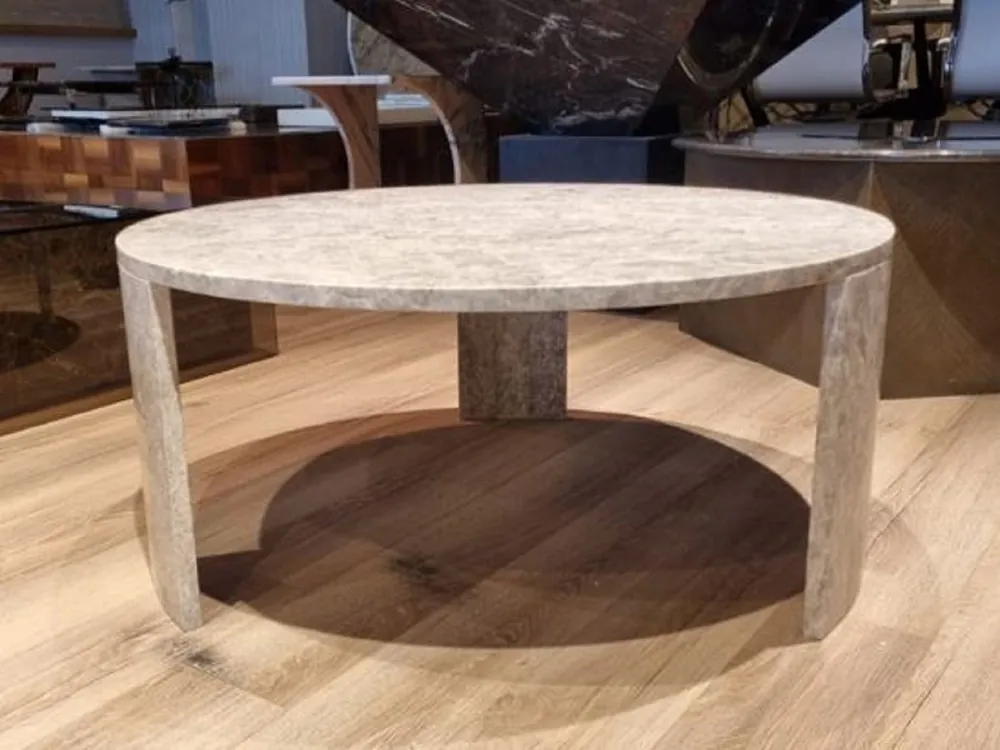 Direkt Vom Hersteller Casa Padrino Table Basse de Luxe en Marbre Gris Ø 85 cm