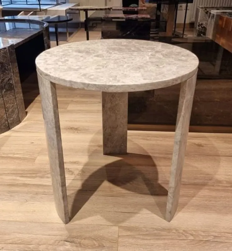 Casa Padrino Table d'Appoint de Luxe en Marbre Gris Ø 48 cm Top-Seller