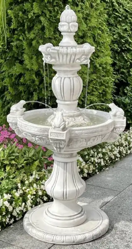 Direkt Vom Hersteller Casa Padrino fontaine baroque gris Ø 80 x H. 147 cm