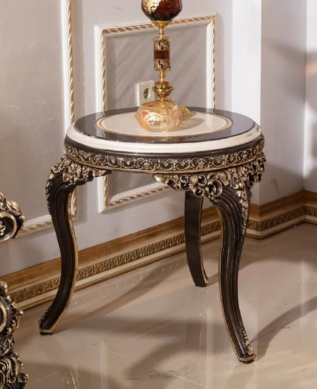 Casa Padrino table d'appoint baroque de luxe crème / marron foncé / or Sonderangebot