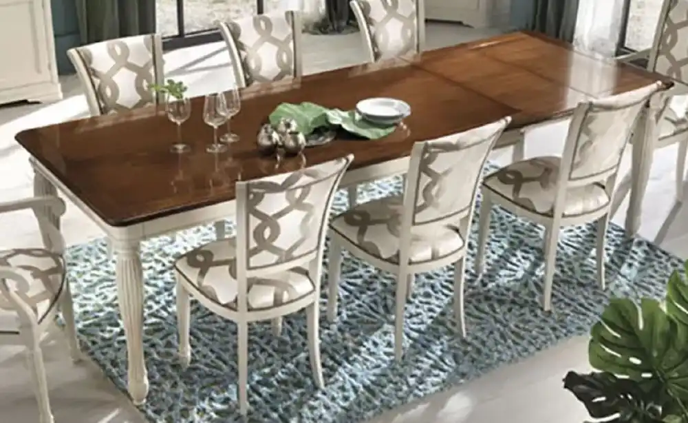Letzte Chance Casa Padrino table à manger extensible baroque de luxe marron / crème blanc - Fabriqué en Italie