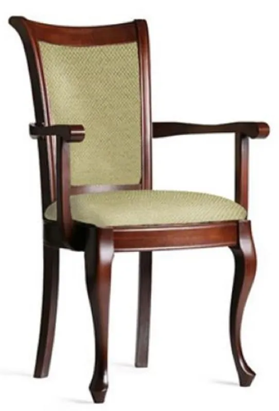Casa Padrino chaise de salle à manger baroque de luxe avec accoudoirs vert / marron foncé Top-Seller