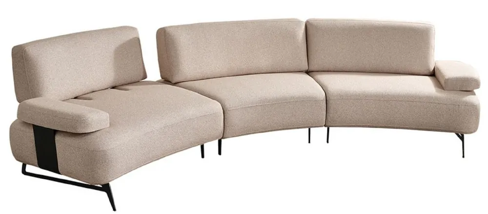 Casa Padrino canapé de luxe avec dossiers réglables beige / noir 350 cm Sichere Zahlung