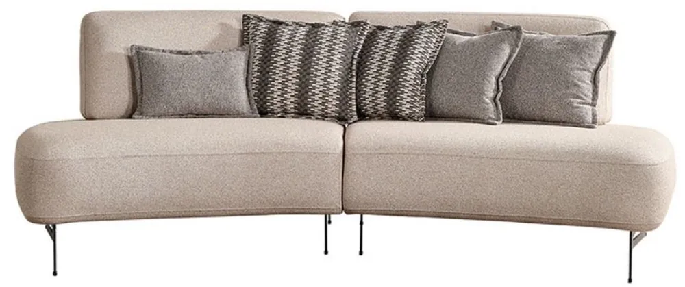 Casa Padrino canapé de luxe avec dossiers réglables beige / noir 240 cm Jetzt Bestellen