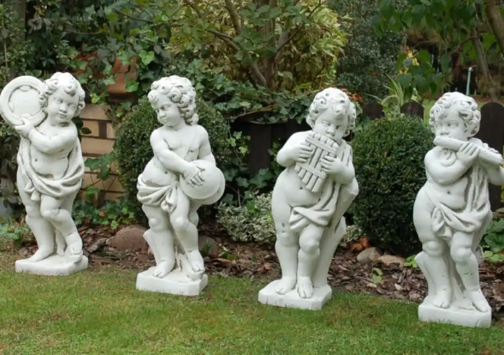 Casa Padrino ensemble de sculptures décoratives de jardin Art Nouveau de 4 gris H. 70 cm Rabatt