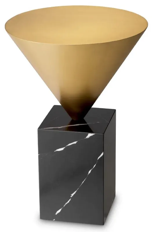 Casa Padrino table d'appoint de luxe laiton / noir Ø 42 x H. 61 cm Markenprodukt