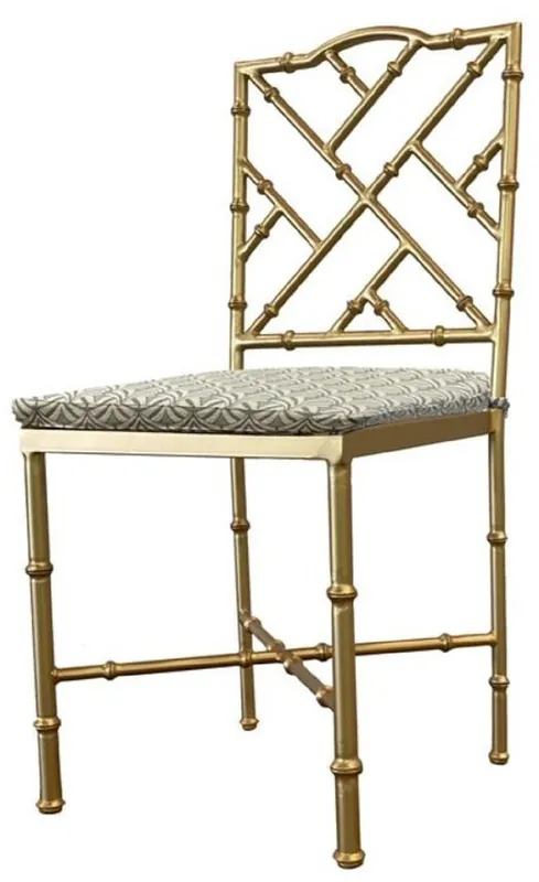 Abverkauf Casa Padrino chaise de jardin Art Nouveau de luxe en fer forgé or / vert H. 98 cm