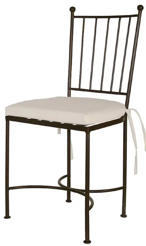 Casa Padrino chaise de jardin Art Nouveau de luxe en fer forgé avec coussin d'assise noir / crème Sofort Bestellen