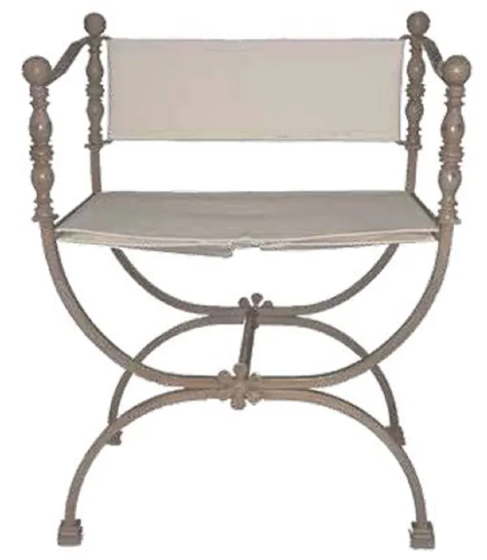 Casa Padrino chaise de jardin Art Nouveau de luxe en fer forgé avec accoudoirs gris H. 80 cm Solange Der Vorrat Reicht