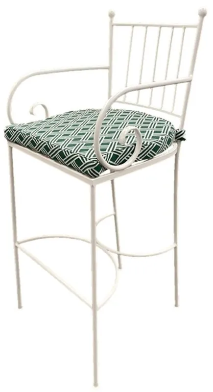 Mega-Angebot Casa Padrino chaise de bar Art Nouveau de luxe en fer forgé avec accoudoirs blanc / vert H. 117 cm