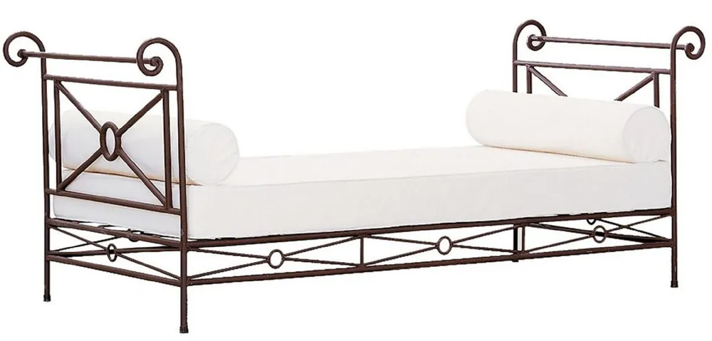 Preiswert Casa Padrino canapé Art Nouveau de luxe en fer forgé marron / blanc 210 cm