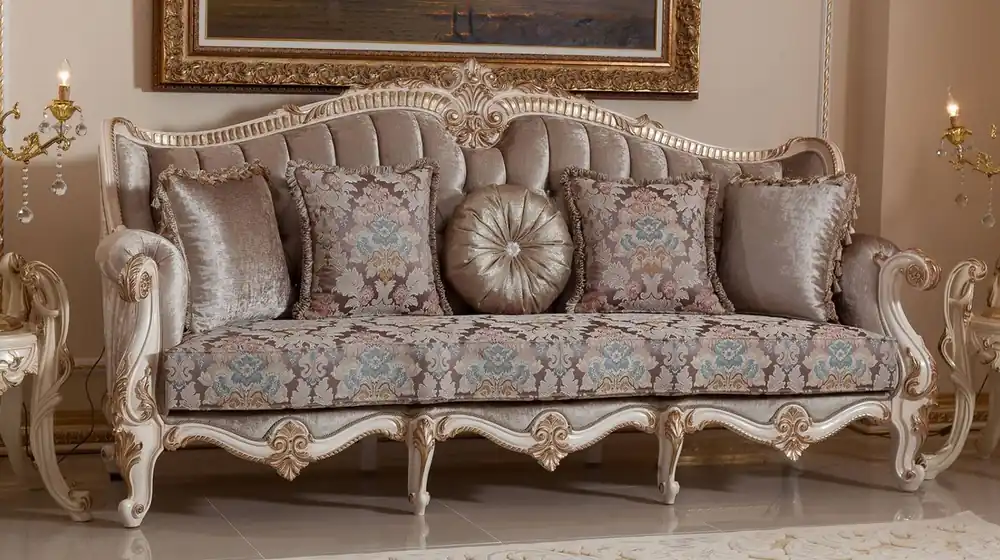 Casa Padrino canapé baroque de luxe marron / blanc / or 245 cm Sale