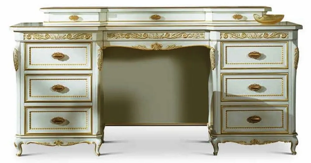 Online Kaufen Casa Padrino commode à maquillage baroque de luxe ivoire / or 173 cm - Fabriquée en Italie