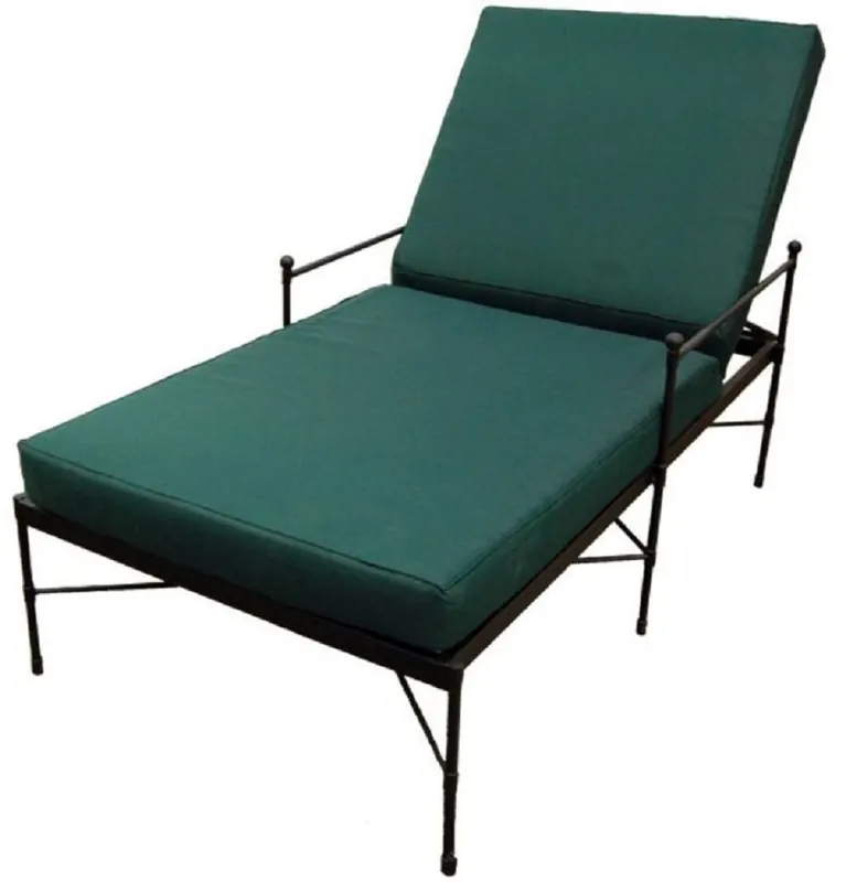 Casa Padrino chaise longue de jardin Art Nouveau de luxe noir / vert 190 cm Schnäppchen