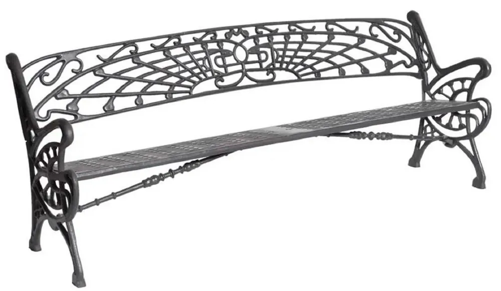 Casa Padrino banc de jardin Art Nouveau en fonte gris 205 cm Echt