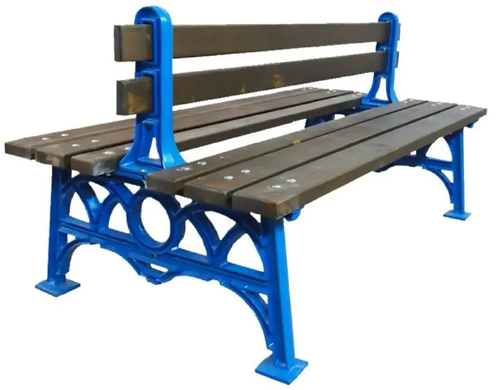 Casa Padrino Banc de Jardin de Style Industriel Double Face Marron / Bleu 180 cm Preisknaller