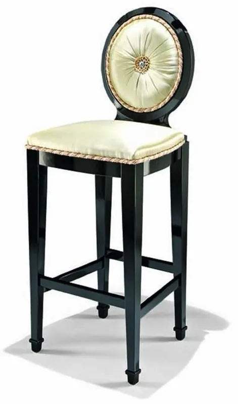 Schneller Versand Casa Padrino Chaise de Bar Baroque de Luxe Or / Noir H. 121 cm - Fabriqué en Italie