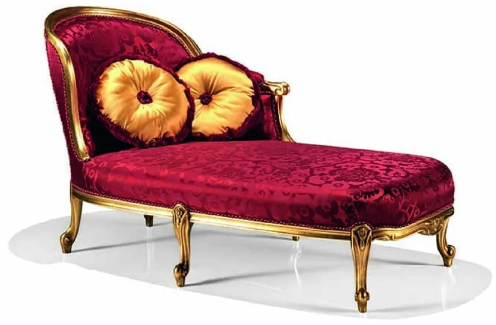 Casa Padrino chaise longue baroque de luxe bordeaux rouge / or 160 cm - Fabriqué en Italie Letzte Chance