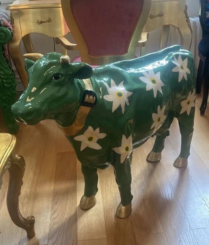 Begrenztes Angebot Casa Padrino sculpture décorative XXL vache vert 104 cm
