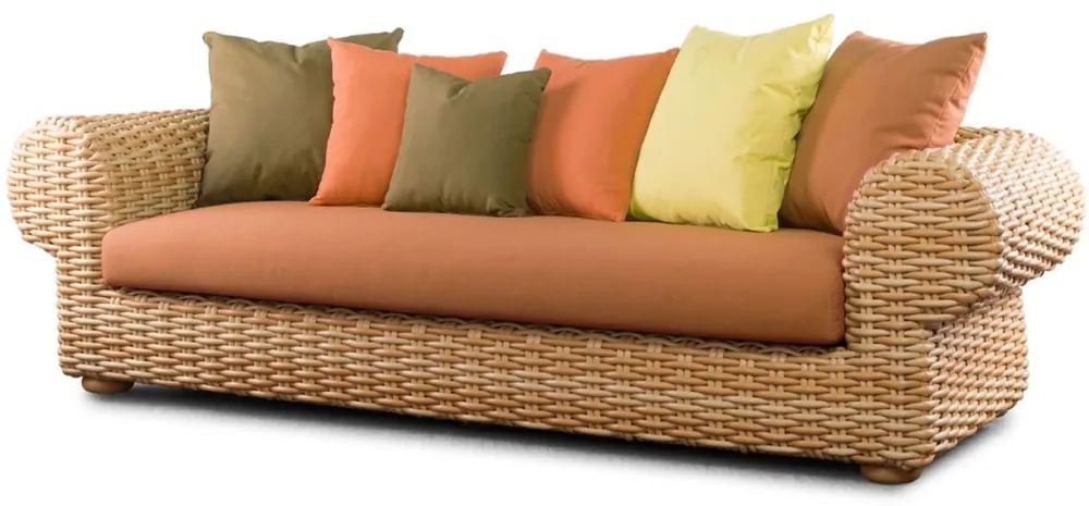 Casa Padrino canapé de jardin luxe 3 places naturel / marron 260 cm Mega-Angebot
