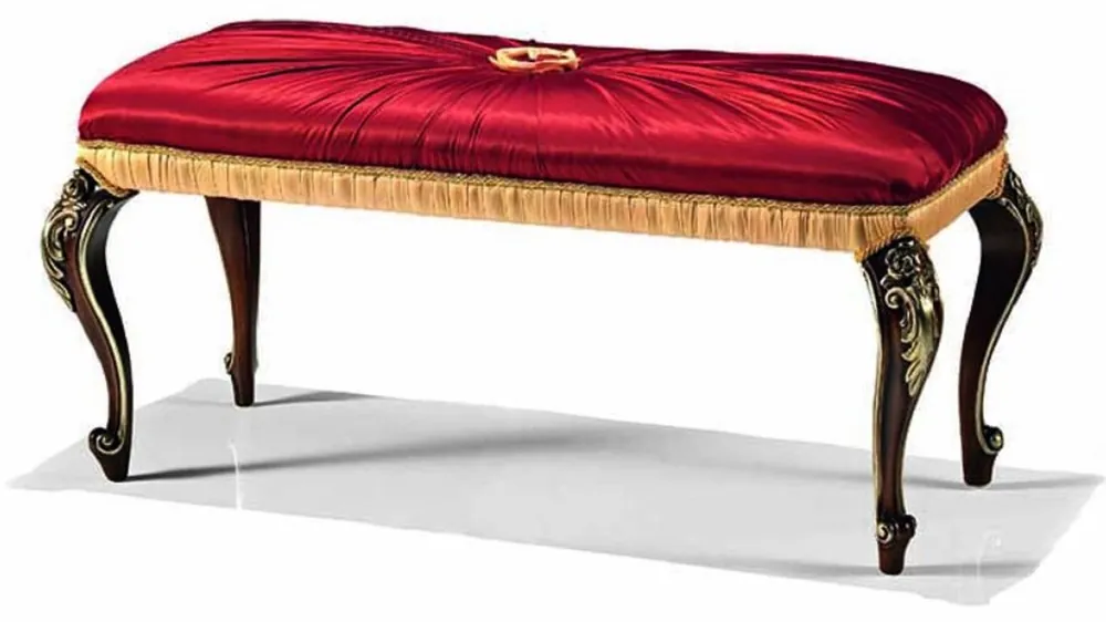 Casa Padrino banc baroque de luxe bordeaux rouge / marron foncé / or 114 cm - Fabriqué en Italie Top-Angebot