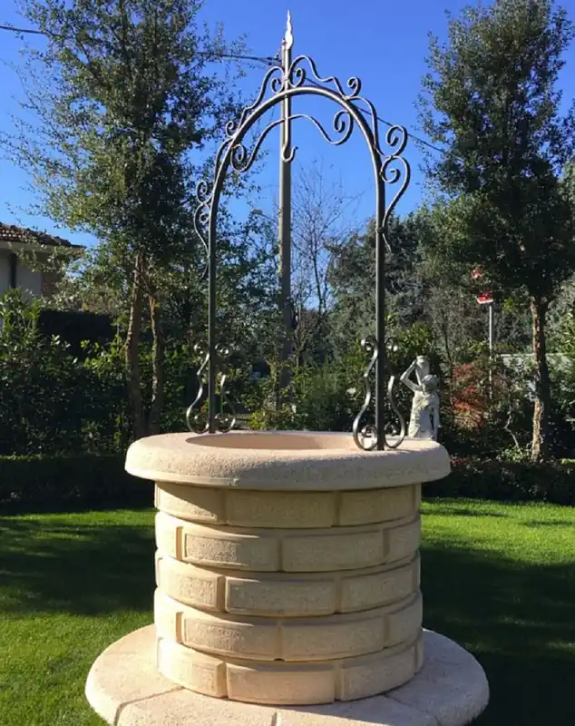 Online Kaufen Casa Padrino fontaine de jardin Art Nouveau sable / noir Ø 130 x H. 220 cm