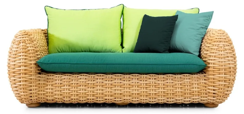 Casa Padrino canapé de jardin de luxe 2 places naturel / vert 194 cm Echt