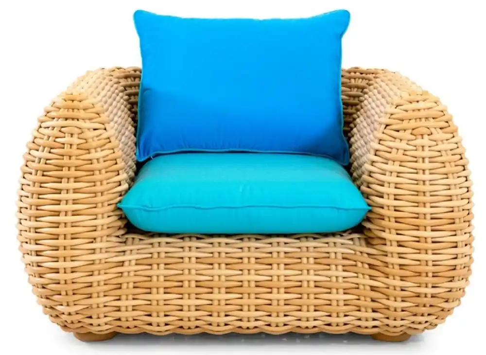 Abverkauf Casa Padrino fauteuil de jardin de luxe naturel / bleu 119 cm