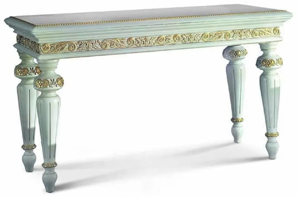 Letzte Chance Casa Padrino console baroque de luxe blanc / or 140,5 cm - Fabriquée en Italie