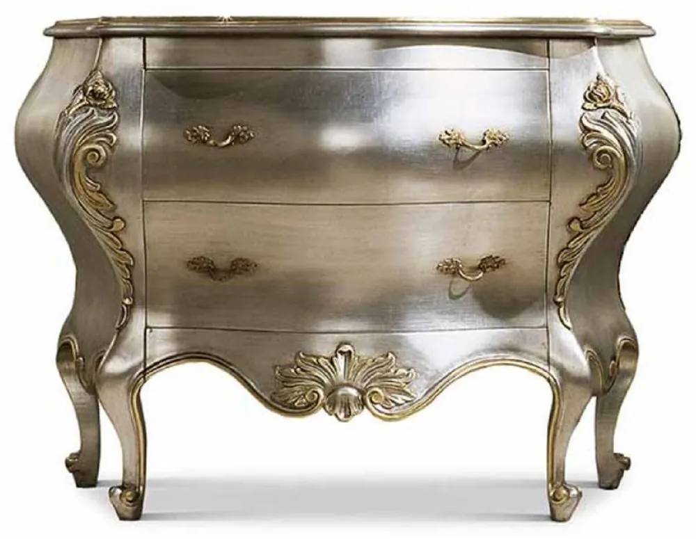 Casa Padrino commode baroque de luxe argent / or 127,5 cm - Fabriqué en Italie Saisonangebot