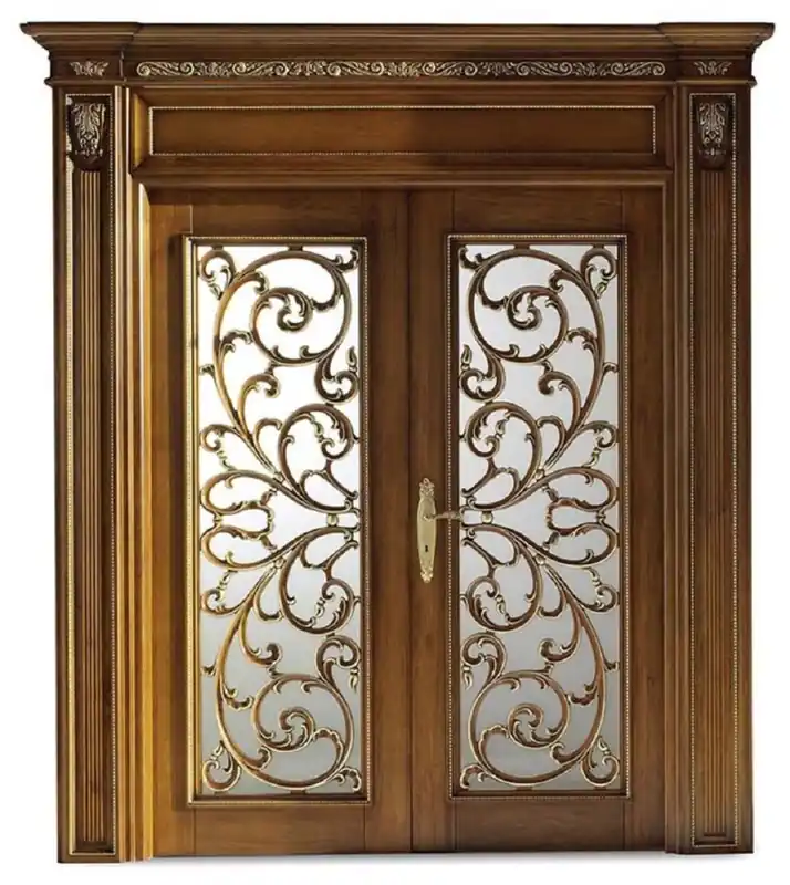 Must-Have Casa Padrino porte d'appartement double baroque de luxe marron / or 231 cm - Fabriqué en Italie