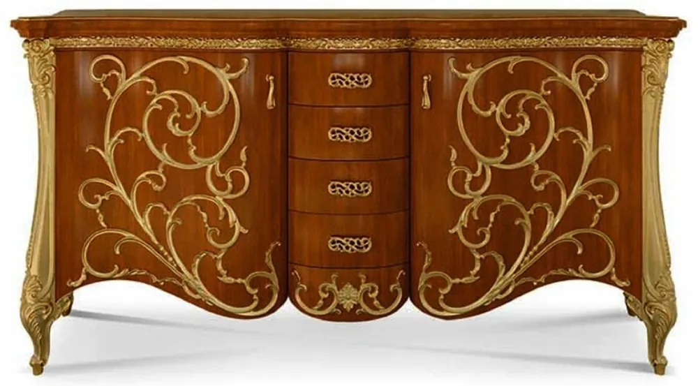 Garantierte Lieferung Casa Padrino buffet baroque de luxe marron / or 227 cm - Fabriqué en Italie