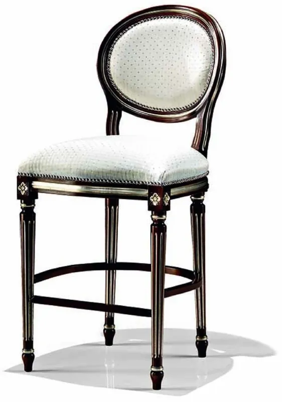 Casa Padrino Chaise de Bar Baroque de Luxe Crème / Marron Foncé / Or H. 101 cm - Fabriqué en Italie Preis Gesenkt