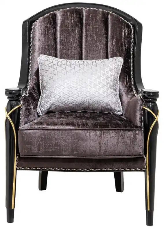 Casa Padrino fauteuil baroque de luxe violet / noir / or H. 112 cm Sonderaktion