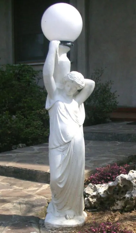 Casa Padrino lampe de jardin Art Nouveau sculpture femme blanc H. 120 cm Sichere Zahlung