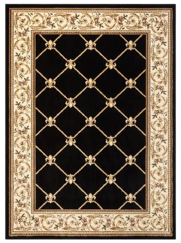 Preisknaller Casa Padrino tapis de salon baroque de luxe noir - Différentes Tailles