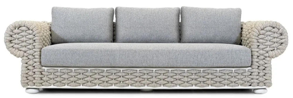 Casa Padrino canapé de jardin luxe 3 places gris / beige / blanc 258 cm Mega-Angebot