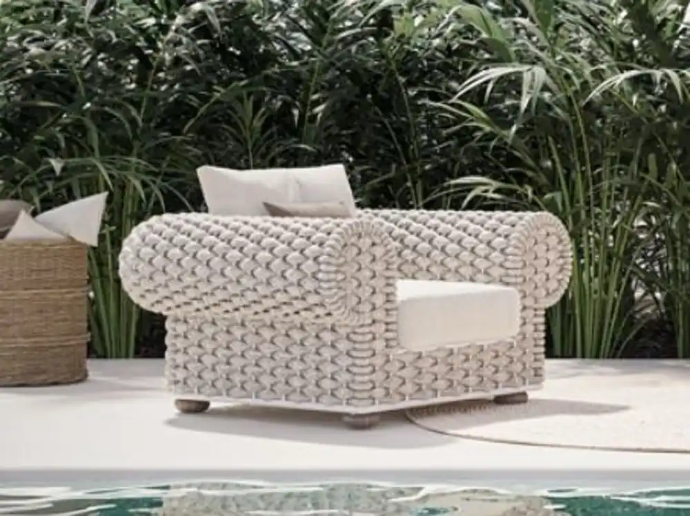 Bestseller Casa Padrino fauteuil de jardin de luxe crème / beige / blanc / marron 135 cm