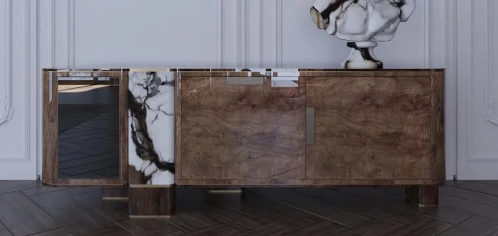 Casa Padrino buffet de luxe marron / blanc / noir / laiton 230 cm Super-Preis