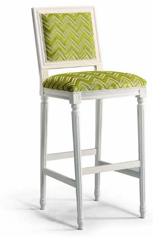 Direktkauf Casa Padrino Chaise de Bar Baroque de Luxe Vert / Ivoire H. 113 cm - Fabriqué en Italie